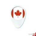 Canada flag location map pin icon on white background Royalty Free Stock Photo