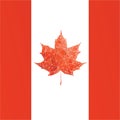 Canada flag with low poly maple leaf