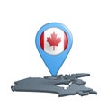 Canada flag map pin on white Royalty Free Stock Photo
