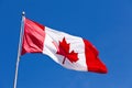 Canada flag maple leaf flies light wind Royalty Free Stock Photo
