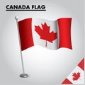 CANADA flag National flag of CANADA on a pole