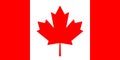 Canada flag, official colors and proportion correctly. Royalty Free Stock Photo