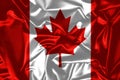 Canada flag in the old retro background effect, close up