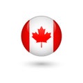 Canada flag round glossy