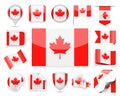 Canada Flag Vector Set Royalty Free Stock Photo