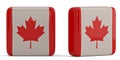 Canada flag symbol isolated on white background. 3D illustration Royalty Free Stock Photo