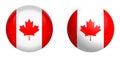 Canada flag under 3d dome button and on glossy sphere / ball