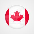 Canada flag vector sign. Isolated canadian circle symbol. Illustration icon with for presentation, business, marketing project,