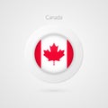 Canada flag vector sign. Isolated Canadian circle symbol. North American illustration icon. Maple leaf