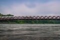 Canada Geese Swimming Under The Peace Bridge