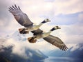 Ai Generated illustration Wildlife Concept of Canada gooses