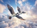 Ai Generated illustration Wildlife Concept of Canada gooses