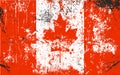 Canada grunge flag isolated vector in official colors and Proportion Correctly. country`s name label in bottom Royalty Free Stock Photo