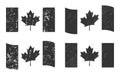 Canada grunge flag set, dark gray isolated on white background, vector illustration for your web site design, app, UI. Royalty Free Stock Photo