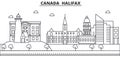 Canada, Halifax architecture line skyline illustration. Linear vector cityscape with famous landmarks, city sights