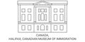 Canada, Halifax, Canadian Museum Of Immigration travel landmark vector illustration Royalty Free Stock Photo