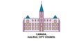 Canada, Halifax, City Council travel landmark vector illustration