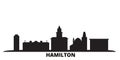 Canada, Hamilton city skyline isolated vector illustration. Canada, Hamilton travel black cityscape Royalty Free Stock Photo