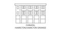 Canada, Hamilton,Hamilton Grange travel landmark vector illustration Royalty Free Stock Photo