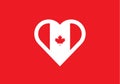 Canada heart shape love symbol national flag country emblem Royalty Free Stock Photo