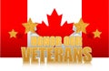 Canada honor our veterans gold illustration sign Royalty Free Stock Photo