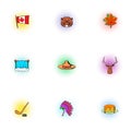 Canada icons set, pop-art style Royalty Free Stock Photo