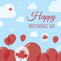 Canada Independence Day Flat Patriotic Design.