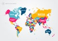 Vector Illustration Colorful Map Of The World With Country Names Royalty Free Stock Photo