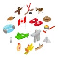 Canada isometric 3d icons set