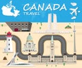 Canada Landmark Global Travel And Journey Infographic Vector Royalty Free Stock Photo