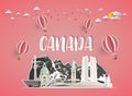 Canada Landmark Global Travel And Journey paper background. Vector Design Template.used for your Royalty Free Stock Photo