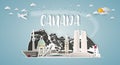 Canada Landmark Global Travel And Journey paper background. Vector Design Template.used for your Royalty Free Stock Photo