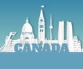 Canada Landmark Global Travel And Journey paper background. Vector Design Template.used for your advertisement, book, banner, Royalty Free Stock Photo