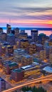 Canada landscape city view during sunset illustration Artificial Intelligence artwork