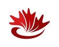 Maple leaf swoosh logo icon template