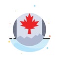 Canada, Leaf, Flag Abstract Flat Color Icon Template Royalty Free Stock Photo