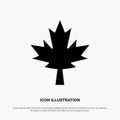 Canada, Leaf, Maple solid Glyph Icon vector Royalty Free Stock Photo