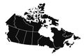 Canada map with administrative division isolated Ã¢â¬â vector