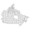 Canada map from black pattern composed puzzles. Vector illustration