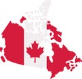 Canada map with canadian flag Royalty Free Stock Photo