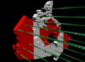 Canada map flag with binary code Royalty Free Stock Photo