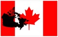 Canada map and flag - country in North America Royalty Free Stock Photo