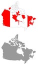 Canada map and flag - country in North America Royalty Free Stock Photo