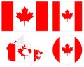 Canada map and flag - country in North America Royalty Free Stock Photo