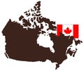 Canada map and flag - country in North America Royalty Free Stock Photo