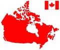 Canada map and flag - country in North America Royalty Free Stock Photo