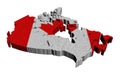 Canada map flag mosaic illustration Royalty Free Stock Photo