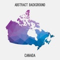 Canada map in geometric polygonal,mosaic style. Royalty Free Stock Photo