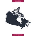 Canada Map. High detailed map vector in white background. Royalty Free Stock Photo