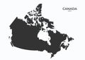 Canada map icon. black silhouette high detailed isolated vector geographic template Royalty Free Stock Photo